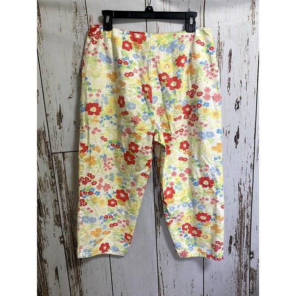 Crazy Horse Colorful Floral Crop Slacks - Picture 3 of 5